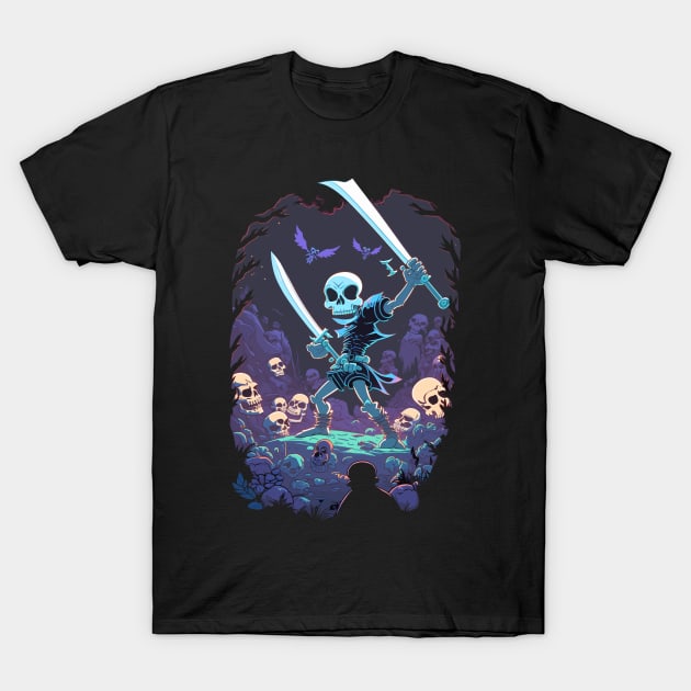 Warrior Skeleton T-Shirt by Spaksu